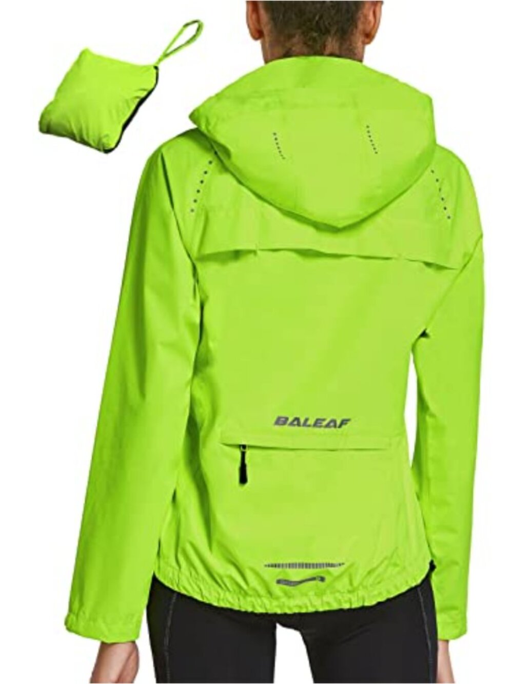 Waterproof Packable Cycling Rain Jacket Hooded Lightweight Windbreaker